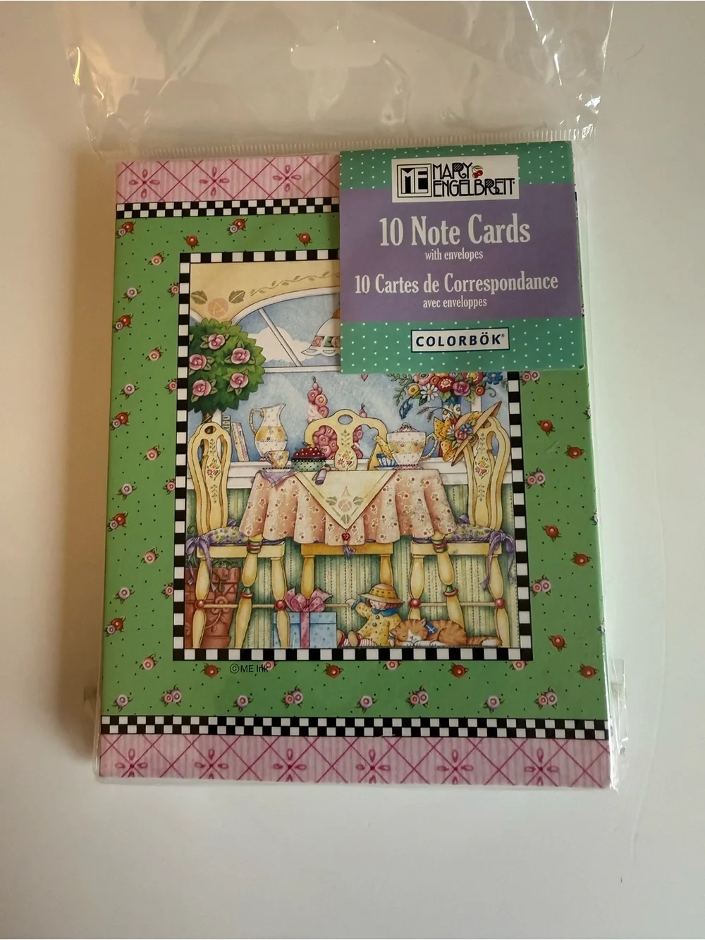 Mary Engelbreit 2006 Tea Party 10 Note Cards & Envelopes Colorbok NEW Sealed